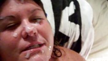 Chubby wife is getting facialized by her lovely husband