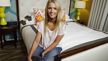 Alluring blonde tames lusty stud with raucous cock riding