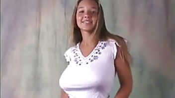 Naughty big hooters showing from horny teen Alina Kan