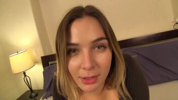 Hottie Blair Williams flirts with stepdad and gives handjob