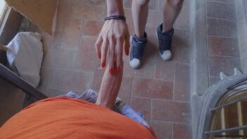 Kind chick Francys Belle has an affair on staircase