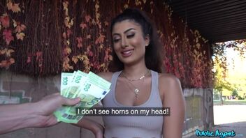 Guy convinces Marina Maya to take cock in her Indian vag