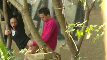 Naughty Monika lets a stranger pound her in public