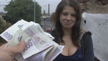 Innocent Czech teen is offered money for some outdoors sex