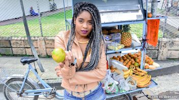 Ana Ebano in Lusty ebony Colombian babe Ana Ebano gets facial in hot pickup and fuck