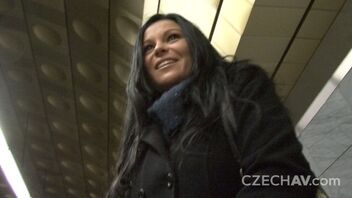 Noname in Busty Kristyna swallows for money