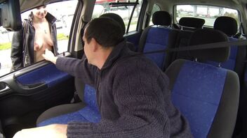 Passionate sex for money with young Czech hooker in car