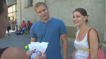 Emotional Czech couple agrees on public sex for cash