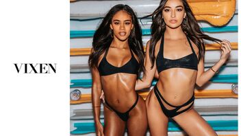 Exotic minxes Emily Willis and Scarlit Scandal share the cock